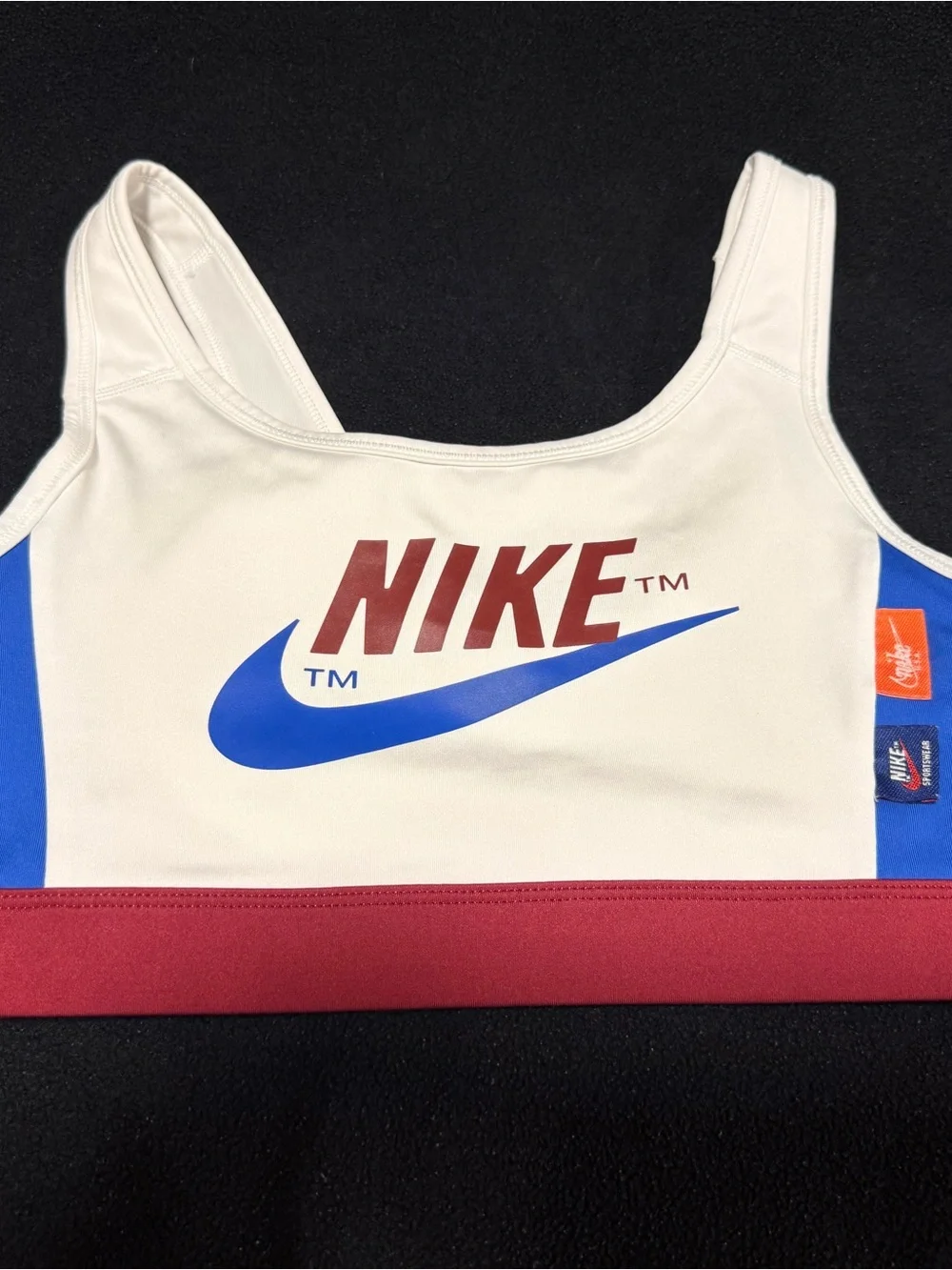 Nike Women's Scoop Neck Colorblock One-Piece - White/Blue/Maroon
